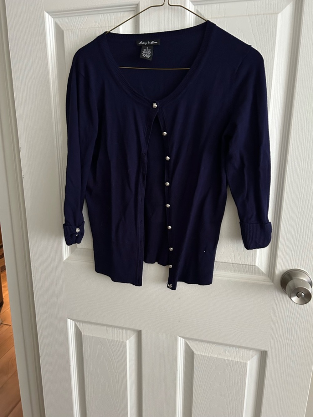 Audrey & Grace Navy Button-Front Top